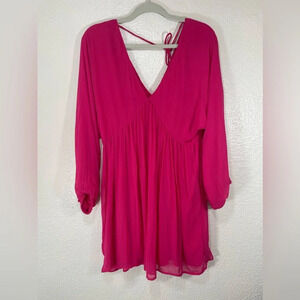 Anthropologie Let Me Be Forever That Girl Sheer Flowy Mini Pink Dress Women’s XS